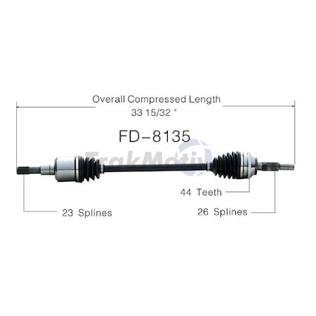 Surtrack Axle Cv Axle Shaft, Fd-8135 FD-8135
